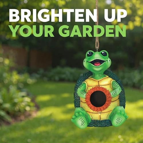 Spoontiques - Birdhouse - Garden Décor - Decorative Bird House for Yard and Garden Decoration - Hanging Novelty for Outdoor Patio - Turtle Birdhouse - color: Turtle