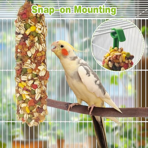 Parakeet Treats Sticks 3 PCS Bird Cereal Treat Natural Parrot Chewing Toys for Cockatiel Conure Lovebird Budgie Canary Finch(6.7inches,2.12ounce)