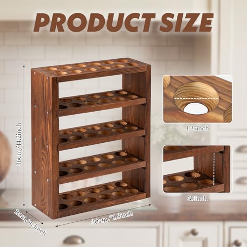 60 Egg Holder Countertop and Wall Mounted, 5 Tier Wooden Fresh Egg Storage Rack for Gathering Backyard Chicken Eggs Rustic Farmhouse Kitchen Decoration Organizer