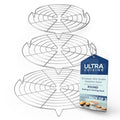 3 Set Round Cooling Racks for Baking (7.5, 9 & 10.5 Inch) | Oven & Dishwasher-Safe, 100% Stainless Steel, Steaming and Baking Rack , Fits Air Fryer, Pressure Cooker & Cake Pan - size: Round Rack 3-Pack