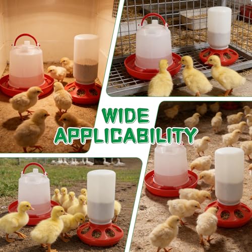 Chick Feeder and Waterer kit 1L Drinker & Feeder for Chickens Broilers,& Birds Quail Pigeon