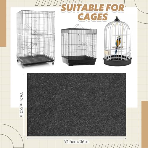 Nuanchu Large Bird Cage Mat, 30 x 36 Inch Under Pet Cage Mat, Absorbent/Waterproof Felt Pad for Bird Cages, Reptile Aquariums, Dog Kennels, with Non-Slip Backing for Hard Floors and Surfaces - size: 30 x 36 Inch