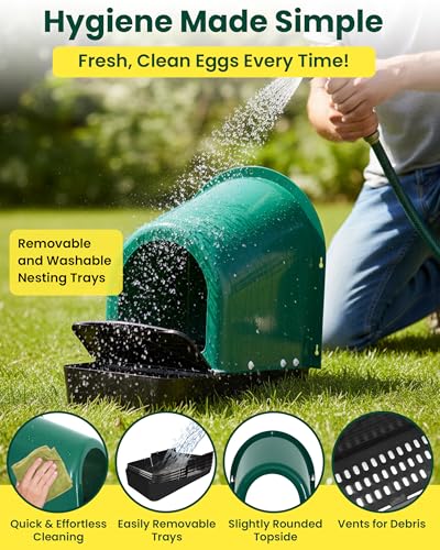 Roll-Out Chicken Nesting Boxes - 5-Pack Plastic Nest Boxes for Chickens, Hens & Ducks - Egg Laying Boxes with Perch and Roll Away Egg Collection for Coop - color: Chicken Nesting Box(5packs)
