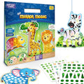 Imagimake Mirror Mosaic - Animals, 5 Templates, 450+ Stickers | Mess-Free Craft Activity, Screen-Free Creative Art Kit for Kids, Birthday Gift for Boys & Girls Ages 3,4,5,6,7 Years Old - style: 7. Animals