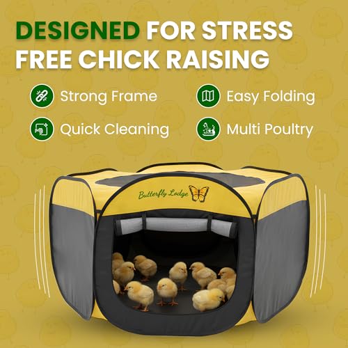 Chicken Brooder Box for Chicks, 6-in-1 Chick Starter Kit, 45" Large Chicken Brooder Pet Tent, Chick Coop for 10-15 Chicks with Feeder, Waterer & Cleaner, Indoor Chick Pen