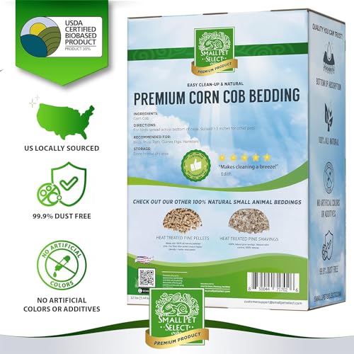 Small Pet Select Corn Cob Bedding & Litter, 100% Natural, 6 lb | Safe Absorbent Cage Litter, Low Dust, For Hamsters, Guinea Pigs, Birds, Gerbils, Reptiles & Small Pets - size: 6 lb