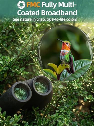 Binoculars for Adults and Kids, 20x25 Compact High Power Binoculars with Low Light Vision for Bird Watching, Large Eyepiece Waterproof Outdoor Hunting, Travel, Sightseeing