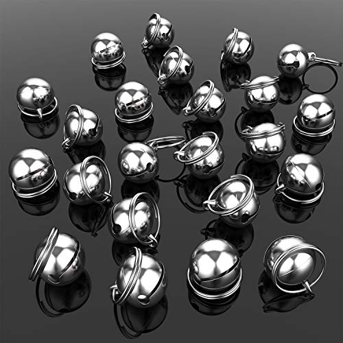 24 Sets of Cat Bells for Cat and Dog Collar Pendant Pet Bell Pet Pendant Accessories - color: Silver