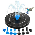 Yeomi 3.5W Solar Fountain, 12 Nozzles Black & Blue with 6 Spray Patterns | Solar Water Pump Solar Fountain Pump for Bird Bath, Small Pond, Garden, Outdoor Water Feature - color: 3.5w Solar Fountain + Black&blue Nozzles