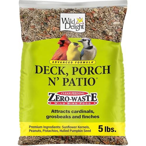 Wild Delight Deck, Porch N' Patio No Waste Bird Food, 5 lb, (374050) - size: 5 Pound (Pack of 1), style: Porch N' Patio 5lb