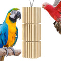 DBNESS Large Parrot Chew Toys, Natural Wooden Hanging Bird Foraging Toy Beak Grinding Blocks for African Grey, Amazon Parrots, Eclectus, Macaws