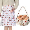 15 Pouches Chicken Egg Apron 7 Pouch Chicken Egg Basket | Women Apron For Collecting Fruit Duck And Goose Eggs Storage Bag For Christmas Autumn Gift Home Farms Decor Sturdy Canvas - style: Cute