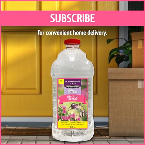 Pennington Electro-Nectar Hummingbird Nectar Ready to Use 64-Oz Bottle | With electrolytes, no added color, naturally clear, humming bird nectar, for bottom fill, top fill and dish feeders
