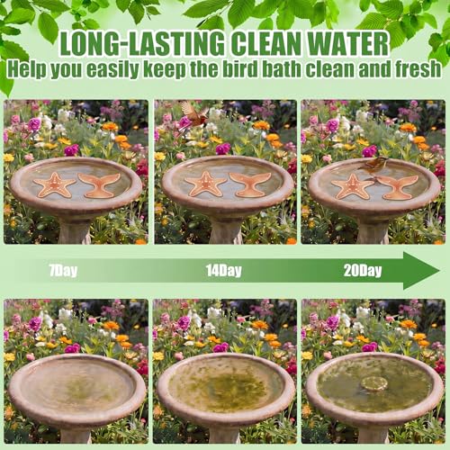 4 Pack Pure Copper Disk for Bird Bath Water Cleaner,Ocean | Triple-point Support, Outdoor Bowl Purification, Algae Prevention Safe, Pure Copper Discs, Flower Petal Design Shapes - size: Ocean