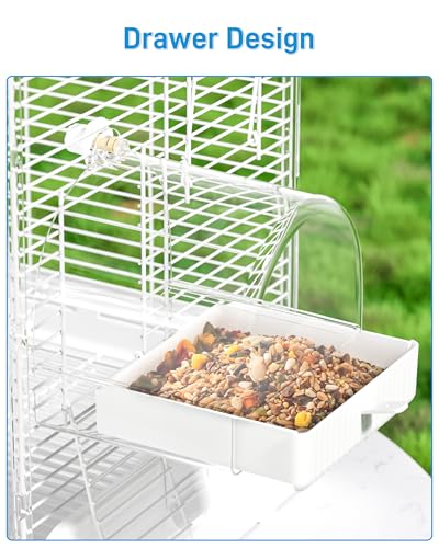 BUCATSTATE Hanging Bird Bath for Cage, 3 in 1 Multifunction Bird Bath/Bowl/House, Bird Cage Accessories Suitable for Small to Medium Birds, Like Lovebirds, Finches, Parakeets, Mannikin