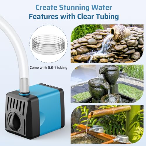 10W Solar Water Fountain Pump, Solar Powered Water Pump with 120GPH Fountain Pump, 4 Sprayers, 16.4ft Cable, 6.6ft Tubing for Outdoor Pond,Bird Bath,Fish Tank and Garden Water Features - size: 10W