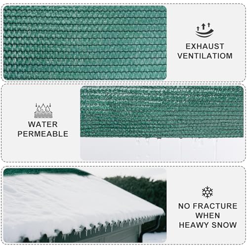 SUNNY GUARD Sun Shade Cloth, 6 x 12 FT Green HDPE Mesh | 85-95% Breathable shade cover creates a cooler space for plants, vegetables, greenhouses, patios, chicken coops, and kennels - color: 90 SHADE-GREEN, size: 6 FT x 12 FT