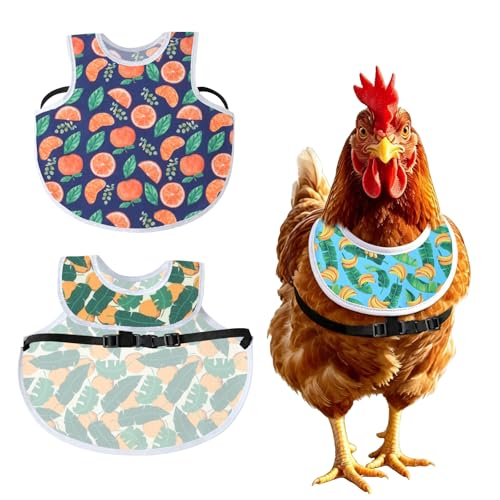 Chicken Saddles 3 Pack with Buckle Straps - Adjustable Hen Aprons for Hens, Secure & Easy-On Chicken Vest for Broody Molting Chickens, Feather Protection Armor(Fruit) - color: Fruit