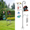 Bird Feeder Pole Heavy Duty 76" Adjustable Shepherd Hook, 5-Prong Ground Stake Rustproof Outdoor Garden Stand for Plants Hummingbird Feeder Lantern Wind Chime - No Digging