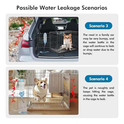 Vannon Dog Crate Water Bottle, 15oz Top-Fill Pet Water Dispenser, Blue | kennel water bottle helps keep pets hydrated longer with fewer refills and easy daily care. - color: Blue, size: 15oz
