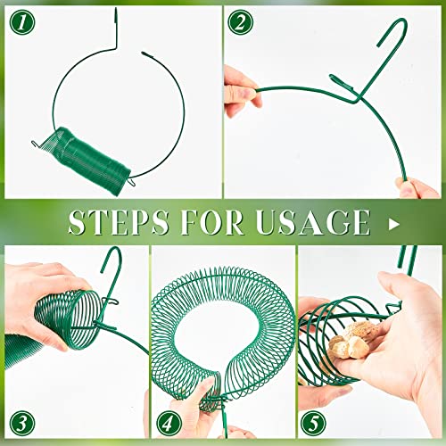 Patelai 2 Pieces Hanging Wreath Feeder Whole Peanut Wild Bird Feeder Wreath Round Squirrel Proof Bird Feeders with Hanging Hook for Outdoor Birds Feeding, 11.8 x 16.5 Inch(Green)