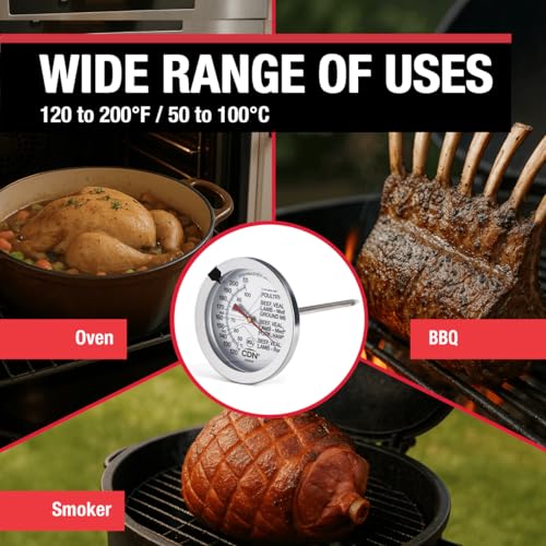 CDN Ovenproof Meat Thermometer NSF Certified Pro Accurate, Temperature Guide on 2" Dial - Easy-to-Read - Poultry, Roasting, Waterproof - IRM200 - size: 2" Dial