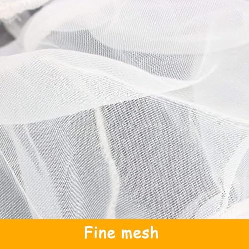 Bird Cage Cover, Breathable Nylon Mesh Seed Catcher Guard, Adjustable Elastic Skirt for Parrot, Budgie, Cockatiel, Prevents Mess, Fits Cage Circumference 55"-87" (140-220cm)