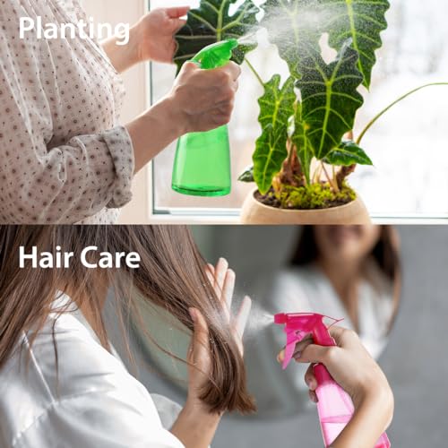 Bealee Spray Bottles 3-Pack, 16 Oz, Mist & Stream Plastic Water Sprayer | Professional Empty Sprayer for Hair, Essential Oils, Plants, Cleaning Solutions, Cat Dog Correction Behavior, Leak-Proof