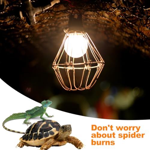 Gatuida Heating Lamp Protective Cover, Iron Anti-scald Lamp Shade for Pet Reptile Cages, Black Mesh Guard, 5. 7 X 3. 46 Inch