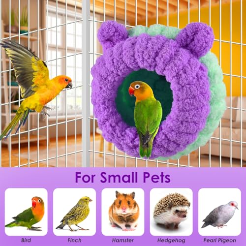 KATUMO Bird Nest, Conure Breeding Bed Parrotlet Snuggle Bed Lovebird Nest for Conure, Lovebird, Canary, Finch, Hamster (Less Than 5 inches Long) - size: S (Lilac)