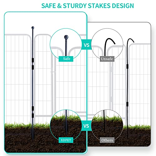 Dog Playpen Portable Outdoor Dog Fence, Dog Playpen for Large/Medium/Small Dogs, Dog Fences for The Yard with Doors Foldable Metal