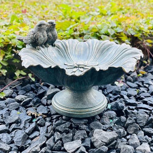 Bird Baths for Outdoors, Resin Pedestal Bird Bath Bowl with Bird Accents, Garden Decoration Bird Feeder for Patio, Lawn, Yard, or Table Decor - color: Hummingbird Feeder