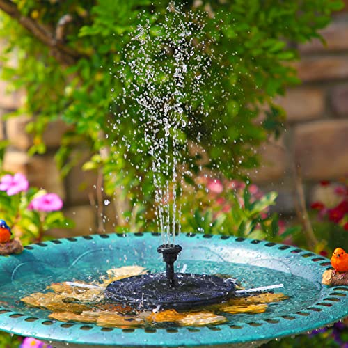 AISITIN 2.5W Solar Bird Bath Fountain Pump, with 6 Nozzles & 4 Fixer | 6.7" Solar Fountain Pump, solar pump for fountain for Garden, Ponds, Pool, Fish Tank, Outdoor and Aquarium
