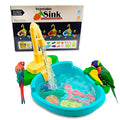 Parrot Shower, Parrot Bird Bathtub, Automatic Bird Bathtub Pet Bath Pool with Faucet, Bird Bathtub Swimming Pool Toy Bath Shower Water Dispense for Ferret, Goldfinch (Green) - color: Green