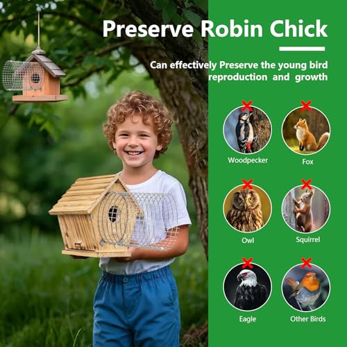 Tryly 2Pcs Bluebird House Protector Guards, Stainless Bird House Entrance,Designed for the Secure of Eastern Bluebird Homes and Their Chicks (Round) - style: Round