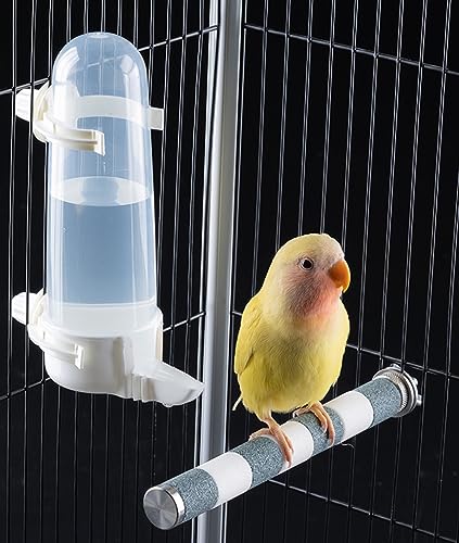 Pet Bird Waterer - 8.45 Fl Oz Automatic Parrot Water Feeder, Suspended Bird Cage Dispenser for Parakeet, Budgie, Cockatiel, Lovebirds, Canary (1Pcs) - size: 1Pcs