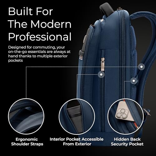 Briggs & Riley @work Slim with Organizational Pockets, Navy - color: Navy, size: Medium Slim Backpack