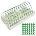 72 Pack Garden Hoops for Raised Beds, 12 Sets Fiberglass with PVC | Durable, Rust-proof, DIY greenhouse tunnel, For row cover, Bird netting, Plant frost protection, Extends growing season - color: Green-72P