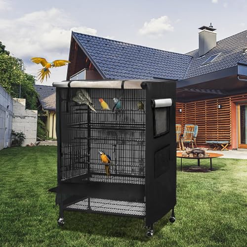 Universal Birdcage Cover Blackout & Breathable for Pets' Good Night, Bird Parrot Cage Cover Durable Washable for Parakeets Lovebirds Budgies Macaw Conure Square Cages, Large (26" L x 19" W x 40" H) - size: Large (26" L x 19" W x 40" H)