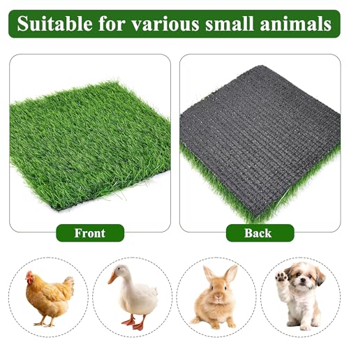 DI QIU REN 10 Pack Thickened Chicken Nesting Pads 12×12×1.37inch, Washable Artificial Grass Nesting Box Liners, Chicken Laying Pads Reusable Laying Turf Mats for Chicken Coop Pet Indoor Outdoor