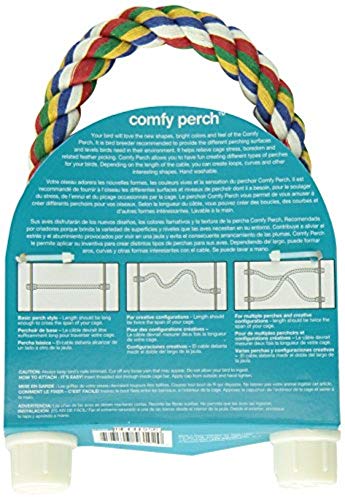 JW Pet Comfy Perch for Birds Flexible Multi-Color Rope, Small - 21" Length (Pack of 12) - size: Small (Pack of 12), style: 21"
