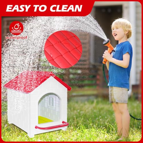 Waterproof Plastic Chicken Nesting Box & Compact Hen House for Coop | Comes with Washable Nesting Pad, Easy-Clean Spacious Nesting Box, Suitable for Hens, Ducks, Rabbits & Backyard Poultry - color: Red