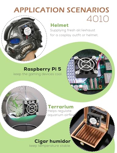 40mm x 10mm Mini 5V USB DC Brushless High Speed Computer Cooling for 3D Printer Electronic Cabinet Helmet Terrarium Ventilation Replacement Cooler 2-Pack - size: 4010 USB