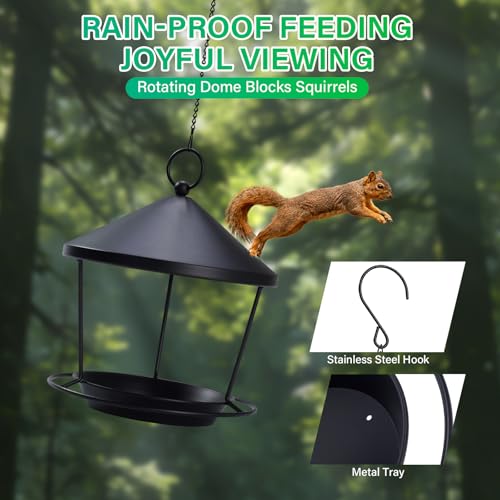 DoReFaSolWild Bird Feeders Hanging Balcony Bird Feeder Hanging Bird Bath | Bird Feeder for Outdoor Hanging Bird Bath and Feeder with Chain and Hook Hanging Bird Feeder with Roof Bird Feeder For Patio - size: M