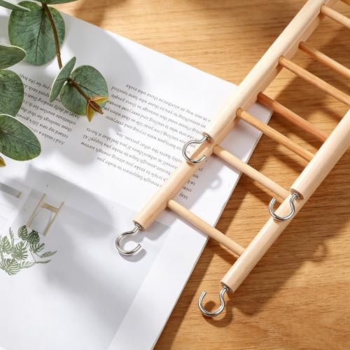 Bird Ladder for Bird Cage 2 Pack Wooden Birds Toys Cage Accessories for Parakeets Parrots Cockatoo (5 Step & 7 Step)