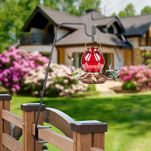 Deck Hook, 28 Inch Bird Feeder Hanger for Hummingbird Feeders, Black | Heavy Duty, Weather-Proof Metal Hanger for Planters, Lanterns, Wind Chimes, Holiday Decorations, Gifts for Women Men Mom Dad - size: 28inch