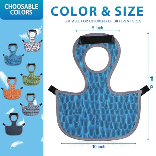 Chicken Saddle for Hens - Chicken Aprons for Hens With Adjustable Straps, Chicken Aprons & Vest Jacket for Hens - style: Blue Feather