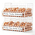 Egg Holder Countertop, Large 2T Chicken Egg Basket for Gathering Fresh Eggs | Egg Storage Organizer with Adjustable 5 Divider & Label, Stackable Wall Mounted Egg Collecting Basket Rack, XXL White - color: 2T XXL White