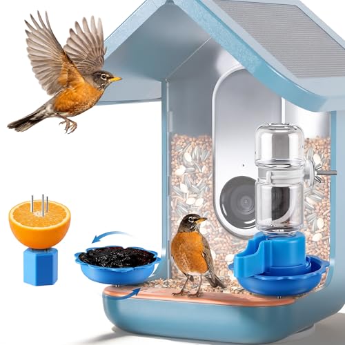 3 in 1 Nutrition Set, Compatible with Bird Buddy Feeders, Outdoor Bird House Accessories with Water Fountain, Fruit Spike & Jelly Tray Feeder, Easy to Attach