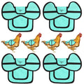 COOPED UP Canvas Chicken Saddle for Medium-Large Hens with Larger Wing Cover and Adjustable Straps - Teal, 4 Pack - color: Teal